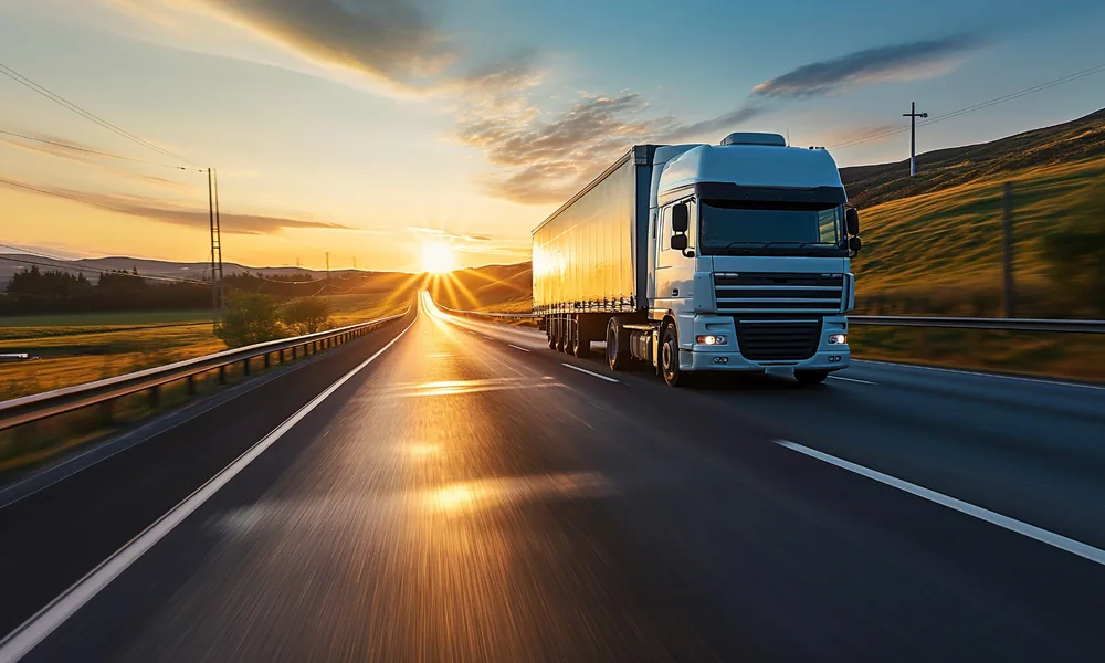Specialist transport Truck on a specialist transport route